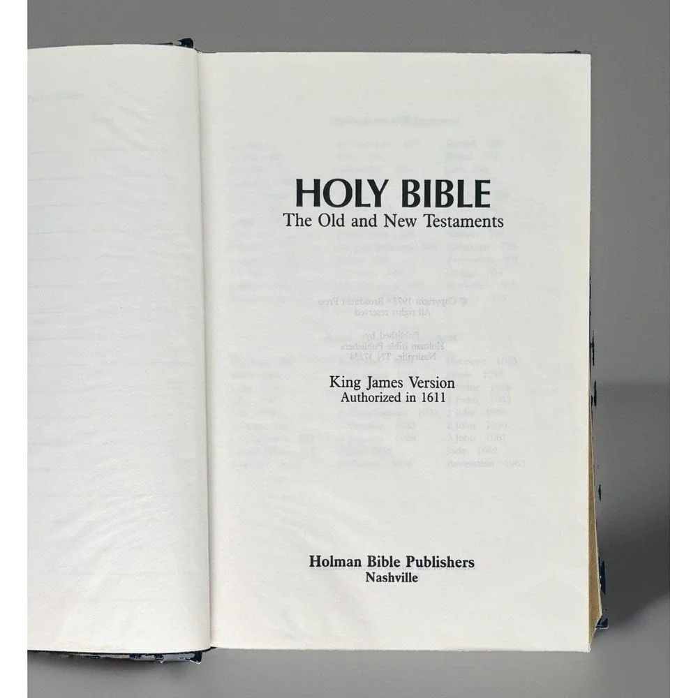 Vintage 1985 KJV Drill Bible Holman Blue Hardcover King James Version 1611